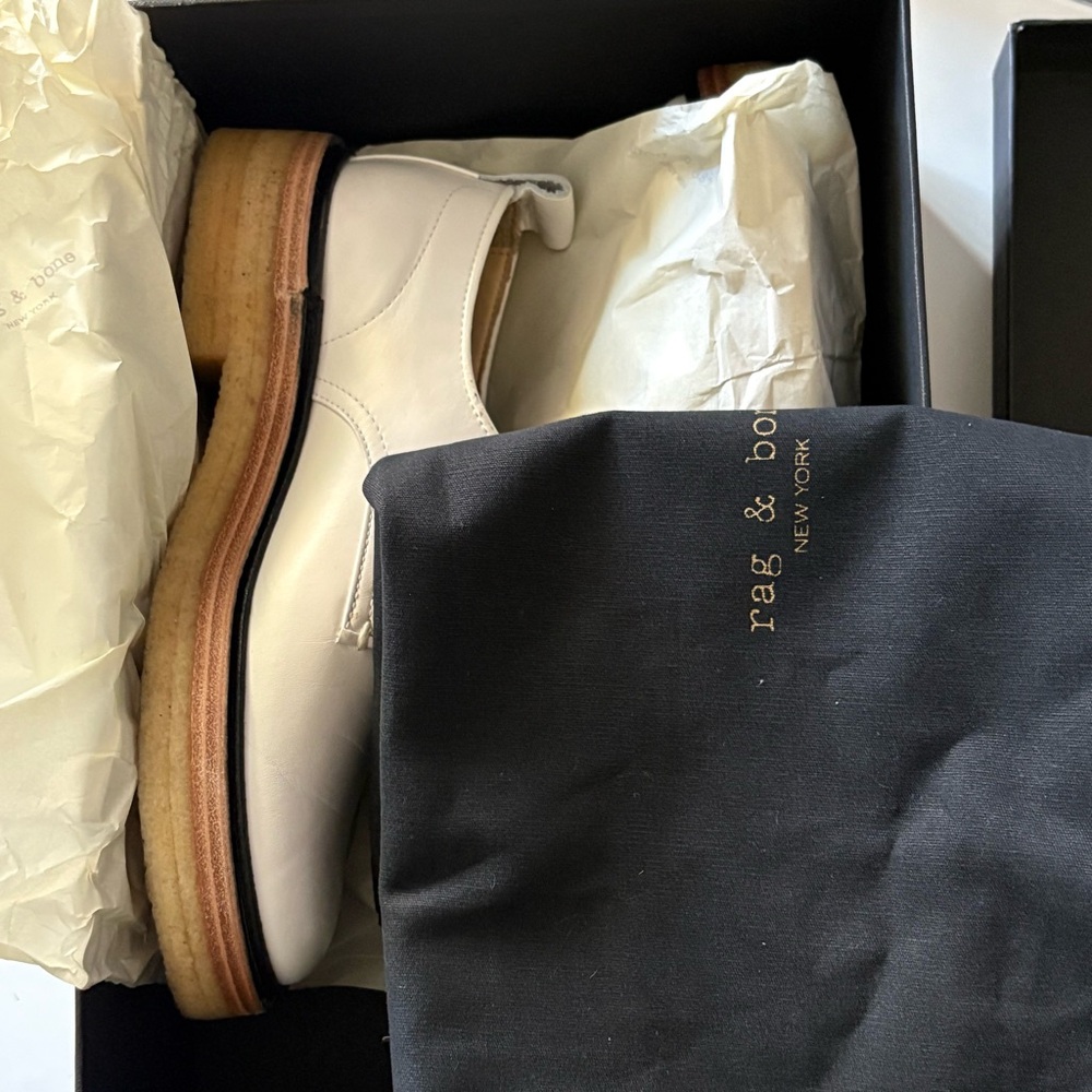 Rag & Bone White Victor Crepe Oxford Shoes size 36 - Picture 8 of 12